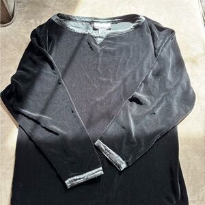 Vintage Ann Taylor Black 100% Silk V-Neck